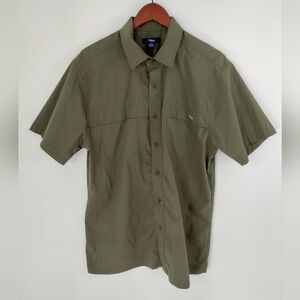 Tilley Short Sleeve Button Up Green Size Large